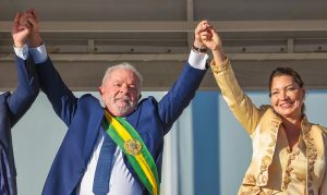 Lula e Janja na posse presidencial
