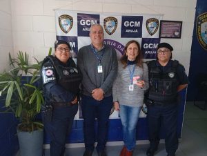 GCM DE ARUJÁ COMEMORA 19º ANIVERSÁRIO DA LEI MARIA DA PENHA COM AÇÕES NA BASE FIXA DO BARRETO