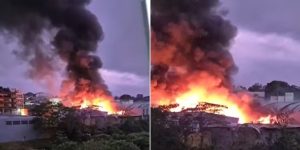 Galpão desativado incêndio